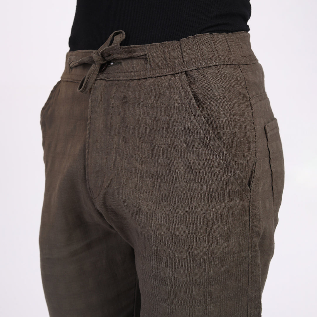 COFFEE LINEN PANTS 4916-1
